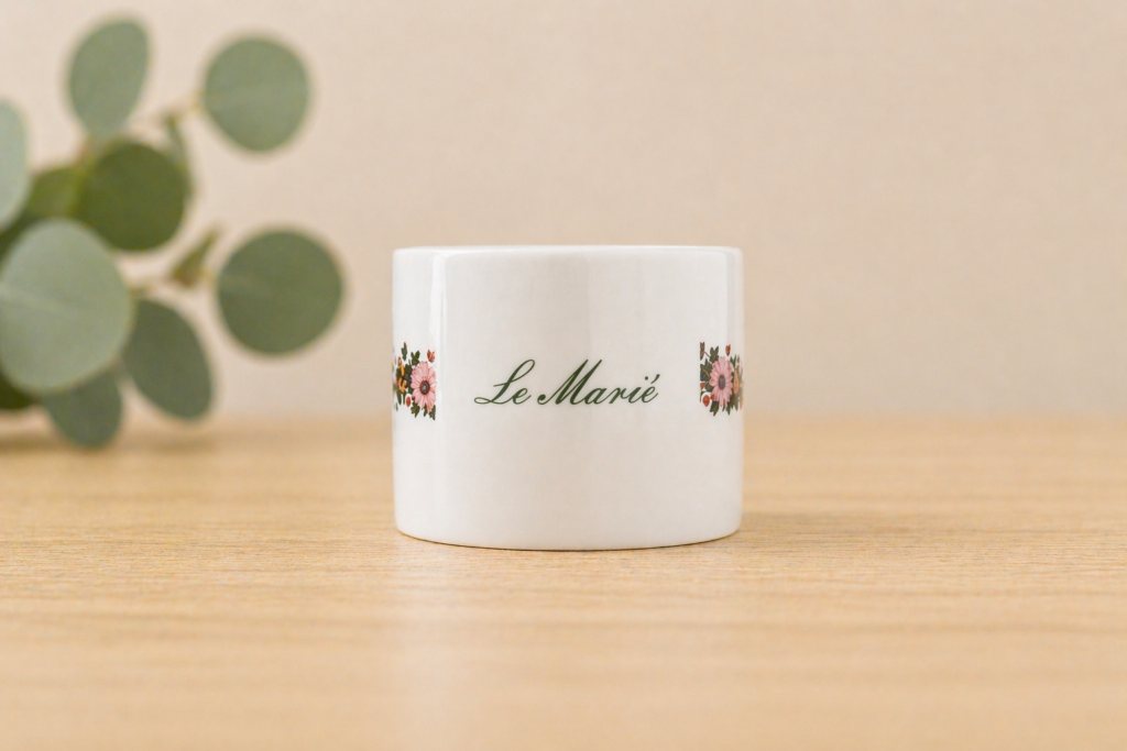 Rond de serviette personnalisé mariage Le Marié avec motif floral